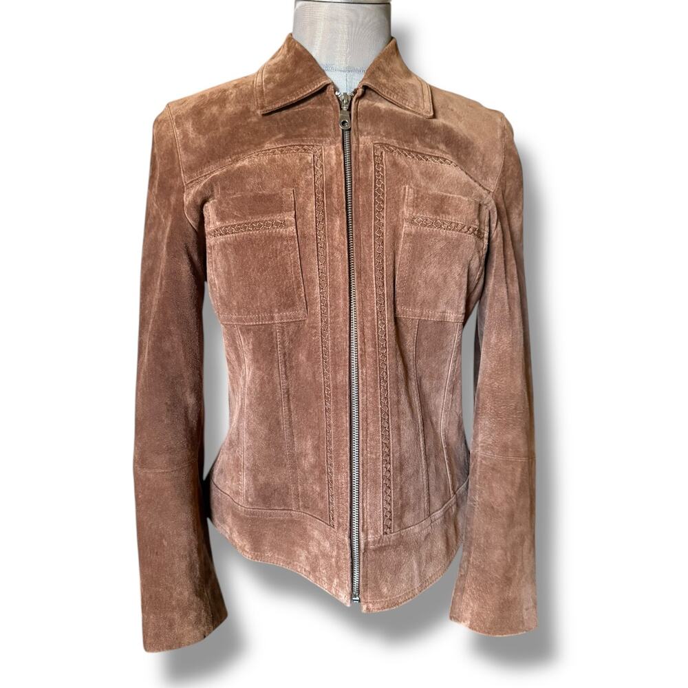 Vintage Juliet Michelle Leather Suede Pig Skin Brown Jacket Western Classic 70s